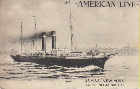 Dampfer " American Line - U.S.M.S.S. New York "