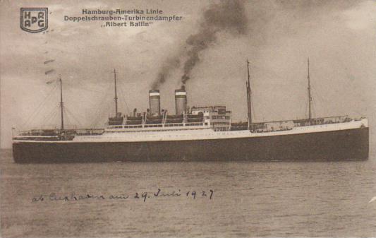 Dampfer "Hamburg - America Linie - Albert Ballin"