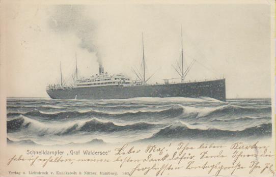 Dampfer "Hamburg - America Linie - Graf Waldersee "
