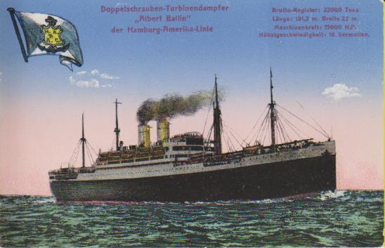 Dampfer "Hamburg - America Linie - Albert Ballin"