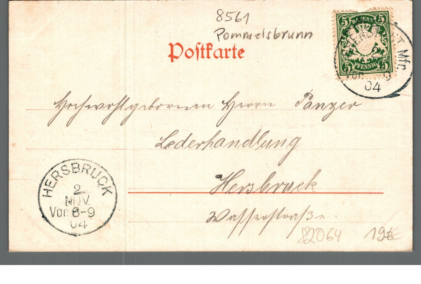 Hegendorf /Pommelsbrunn PLZ 8561