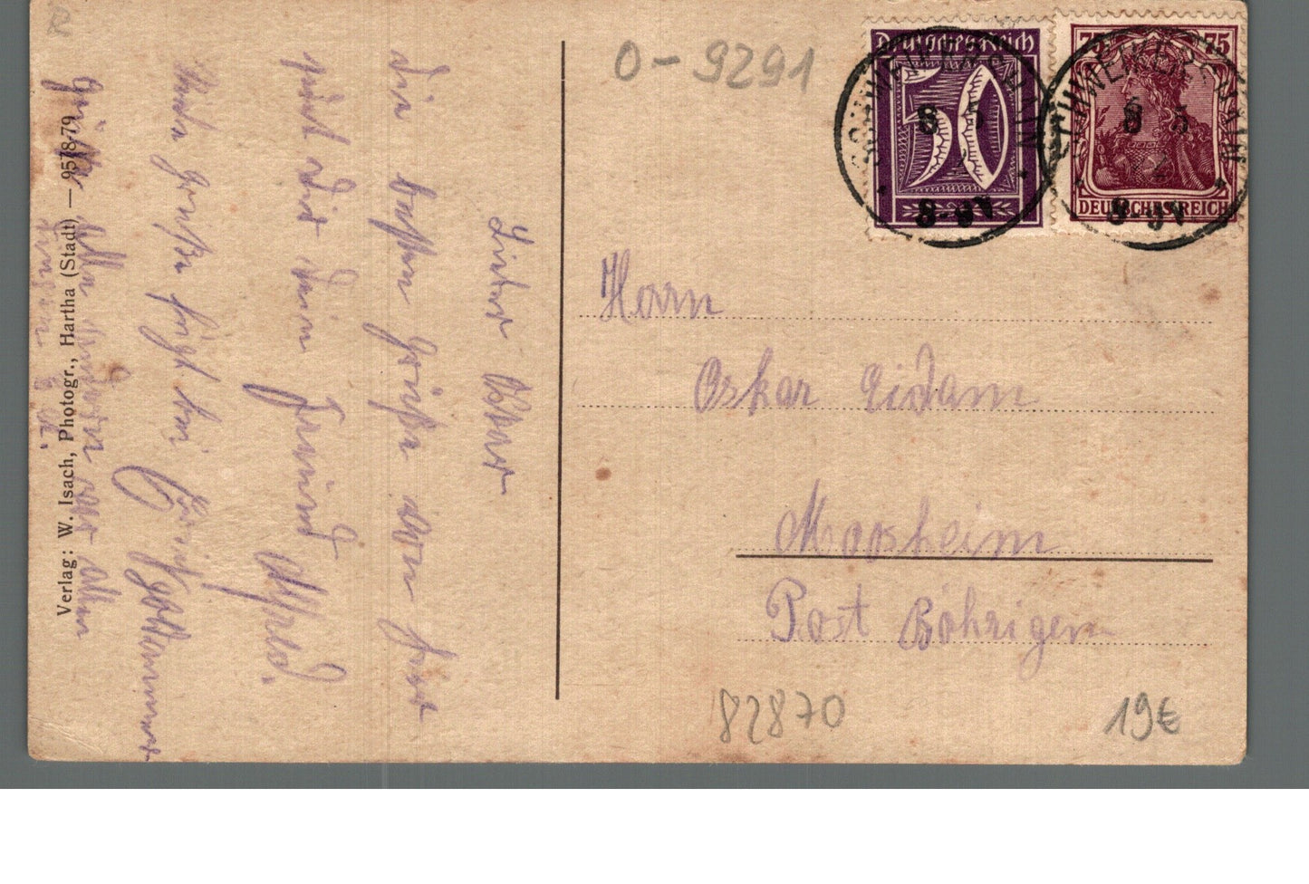 Schweikershain PLZ O-9291