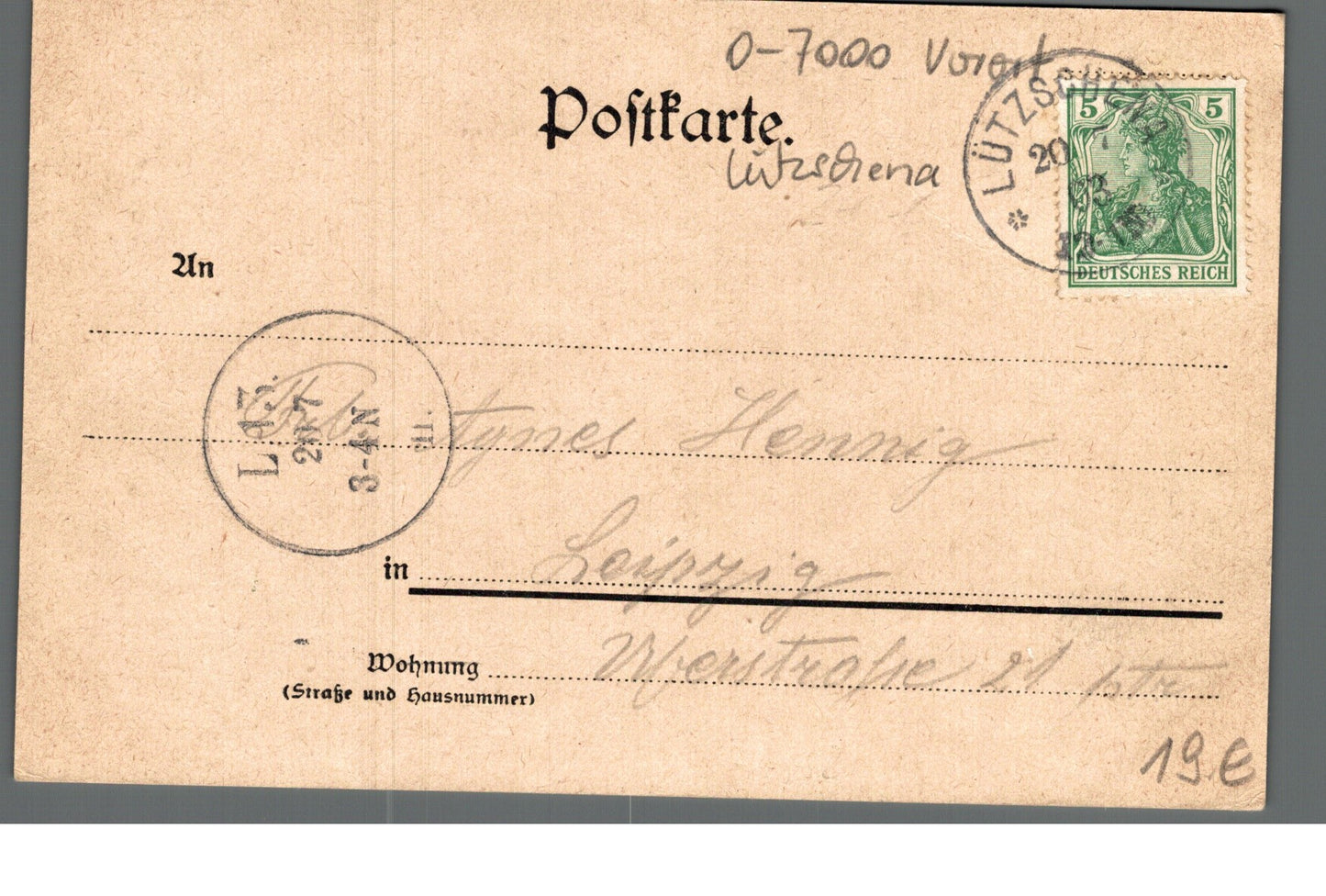 Leipzig Lützschena PLZ O-7000