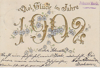 Jahreszahlen Neujahrswunsch 1902