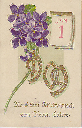 Jahreszahlen Neujahrswunsch 1909