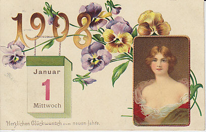 Jahreszahlen Neujahrswunsch 1908