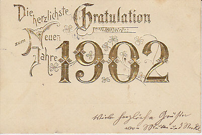 Jahreszahlen Neujahrswunsch 1902