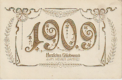 Jahreszahlen Neujahrswunsch 1909