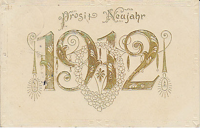 Jahreszahlen Neujahrswunsch 1912