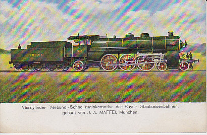 Schnellzug Lokomotive, Maffei, Bayrische Staatseisenbahnen