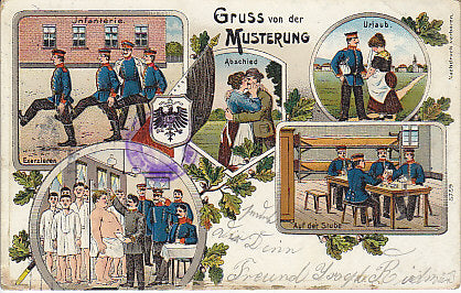 Gruss von der Musterung, Infanterie, Vermessung Abschied Urlaub