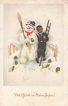 Schneemann Neujahrskarte