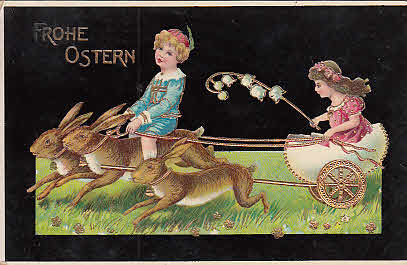 Frohe Ostern Hasengespann