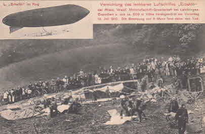 Zeppelin Vernichtung des lenkbaren Luftschiffes Erbslöh
