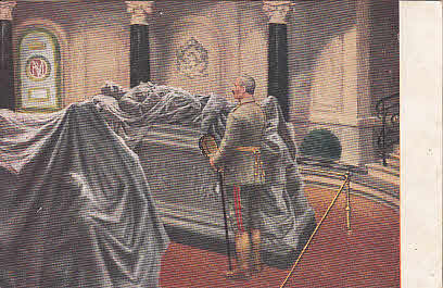 Der Kaiser im Mausoleum am Sarge Kaiser Friedrichs