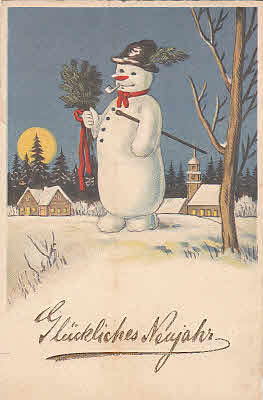 Schneemann Neijahrskarte
