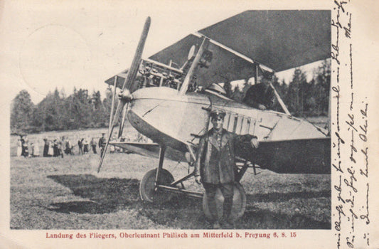 Landung des Fliegers Oberstleutnant Philisch in Freyung
