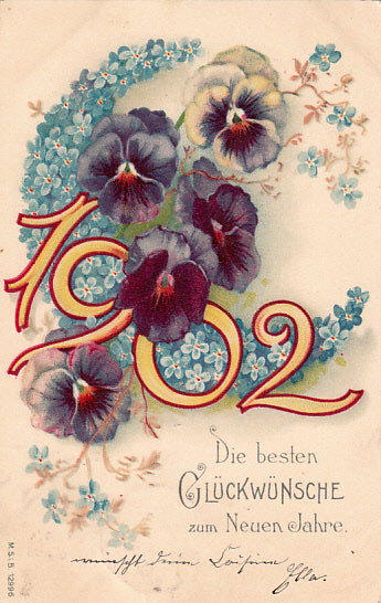 Jahreszahlen Neujahrswunsch 1902