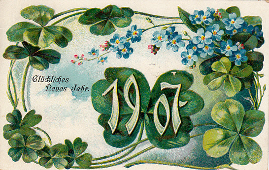 Jahreszahlen Neujahrswunsch 1907