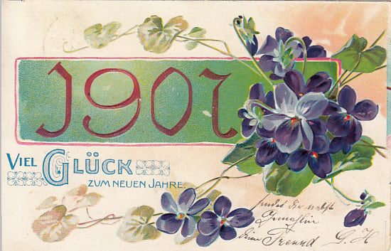 Jahreszahlen Neujahrswunsch 1907