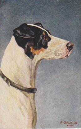 Hund Künstler Karte A. Greiner