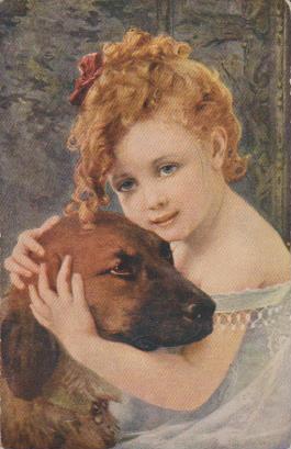 Hund mit Mädchen zusammen