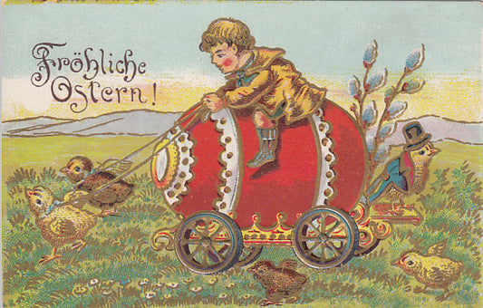 Fröhliche Ostern Prägedruck Ak