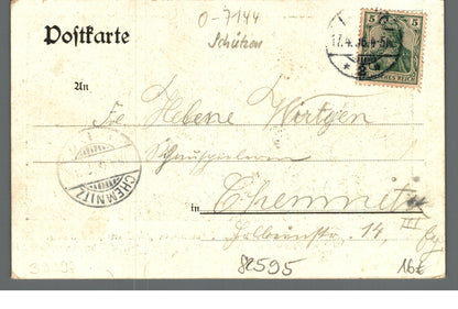 Ansichtskarte Schkeuditz, Gruss aus dem Schützenhaus Waldkater, Schkeuditz | 1906 | PLZ O-7144