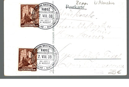 Zeppelin Graf Zeppelin Erstflug 1900 – Sonderstempel Vaduz 1938