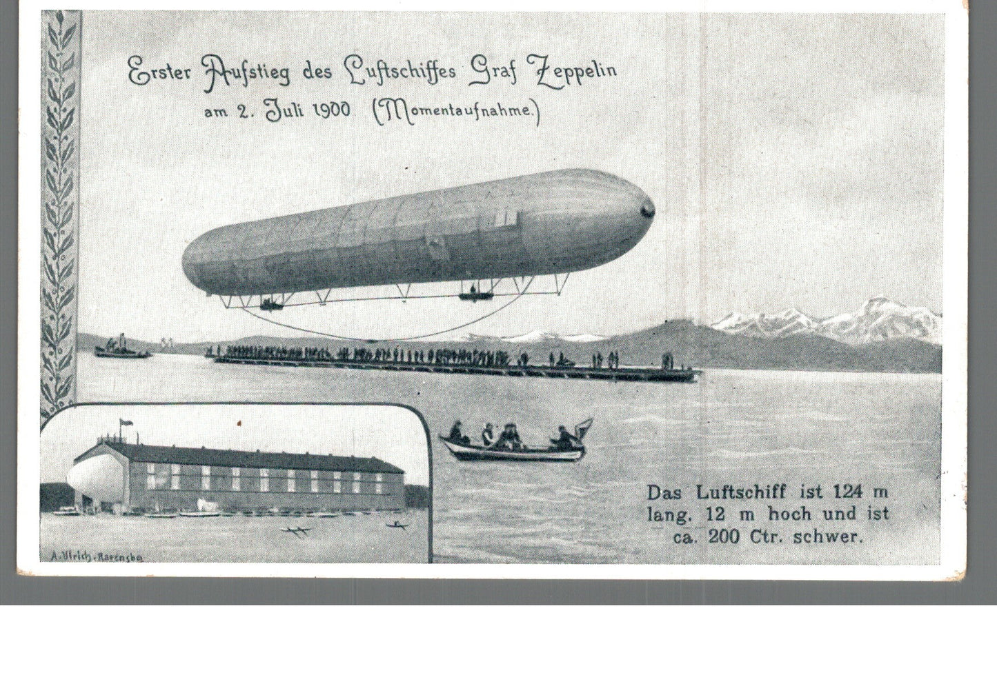 Zeppelin Graf Zeppelin Erstflug 1900 – Sonderstempel Vaduz 1938