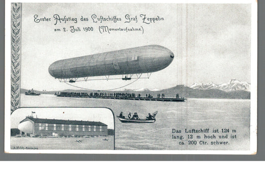 Zeppelin Graf Zeppelin Erstflug 1900 – Sonderstempel Vaduz 1938